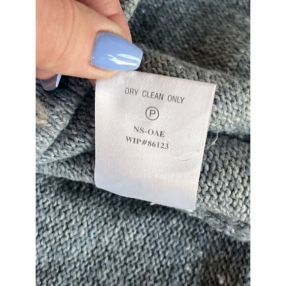 VTG Woolrich Women's Sz XL Aquifer Gray Blue Wool Blend 1/4 Zip Pullover Sweater - Picture 8 of 11